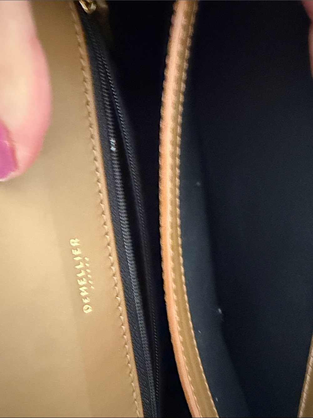 DeMellier Cognac Leather Crossbody with Gold Hardware - Picture 9 of 12